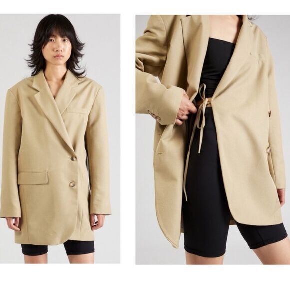 Topshop Blazer Oversized Asymmetrical Professional Business Jacket Size 6 - Picture 1 of 16
